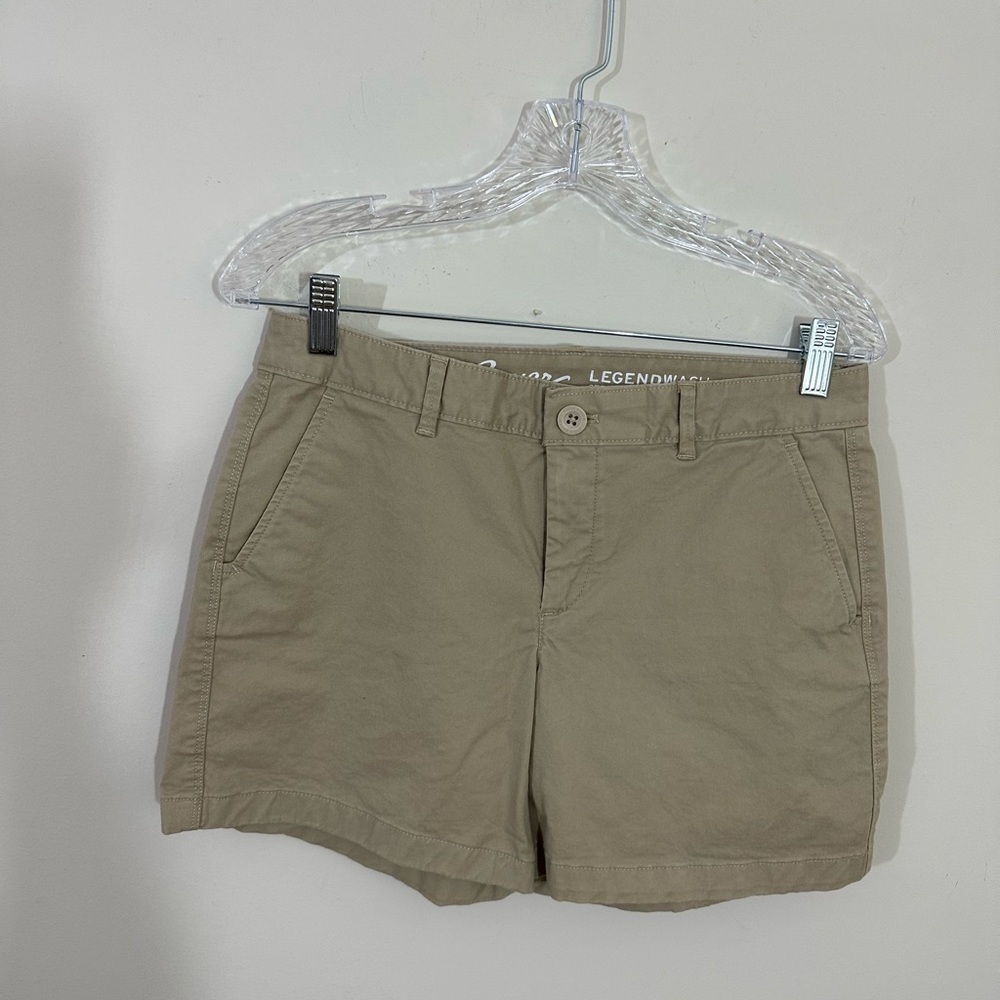 Eddie Bauer sz 4 shorts khaki Cute style Legendwash stretchy - Picture 3 of 13